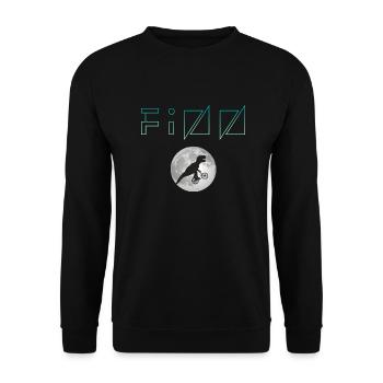 FINN - Beau prénom de garçon avec dinosaure - Sweat-shirt Unisexe - noir - Devant - Alina (178cm) & Michal (187cm)