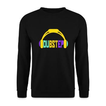 Dub Step Techno Music Party Club Text Headphones - Unisex Sweatshirt - black - Front - Alina (178cm) & Michal (187cm)