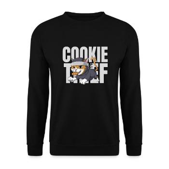Cookie theft - ninja cat funny design - Unisex Sweatshirt - black - Front - Alina (178cm) & Michal (187cm)