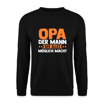 Grandfather Great-grandpa Great-grandfather Grandpa - Unisex Sweatshirt - black - Front - Alina (178cm) & Michal (187cm)