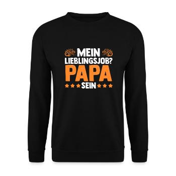 Vater Papa - Unisex Pullover - Schwarz - Vorne - Alina (178cm) & Michal (187cm)