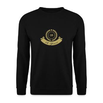 Elegant Gold Crown, for 18th Anniversary Milestone - Unisex Sweatshirt - black - Front - Alina (178cm) & Michal (187cm)