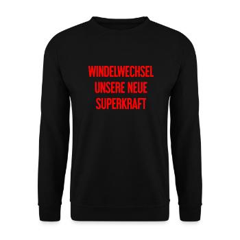 Diaper change – our new superpower - Unisex Sweatshirt - black - Front - Alina (178cm) & Michal (187cm)