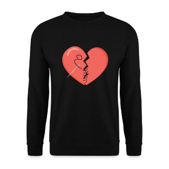 Stiching up your heart - Unisex Sweatshirt - black - Front - Alina (178cm) & Michal (187cm)
