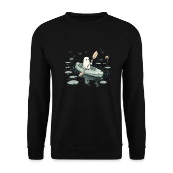 Geist Kajak Halloween - Unisex Pullover - Schwarz - Vorne - Alina (178cm) & Michal (187cm)