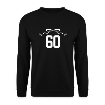 Numéro 60 noeud - 60e anniversaire - Sweat-shirt Unisexe - noir - Devant - Alina (178cm) & Michal (187cm)