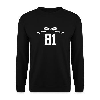 Nummer 81 Knoten - 81. Jahrestag - Unisex Pullover - Schwarz - Vorne - Alina (178cm) & Michal (187cm)