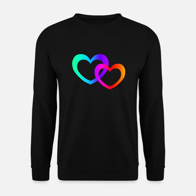 bunte Herzen - Unisex Pullover - Schwarz