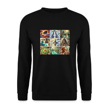 BALI SPIRIT MYSTICA - Unisex Pullover - Schwarz - Vorne - Alina (178cm) & Michal (187cm)