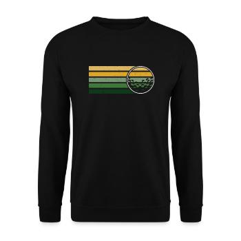 Golfspieler Golf Geschenk Golfschläger Retro - Unisex Pullover - Schwarz - Vorne - Alina (178cm) & Michal (187cm)