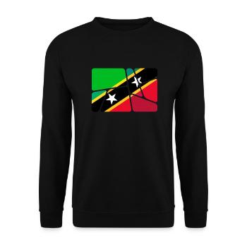Land Flagge St. Kitts und Nevis - Unisex Pullover - Schwarz - Vorne - Alina (178cm) & Michal (187cm)
