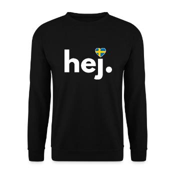 hej. Schwedenfan swedenlover Schwedenliebe - Unisex Pullover - Schwarz - Vorne - Alina (178cm) & Michal (187cm)