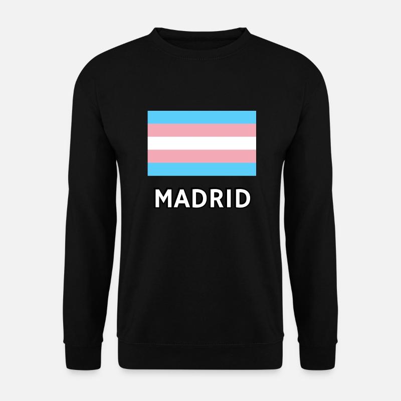 Trans Pride Flagge Madrid - Unisex Pullover - Schwarz