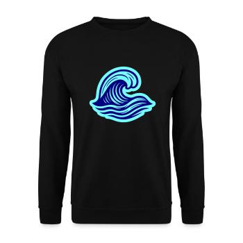 Sea Wave Ocean - Unisex Sweatshirt - black - Front - Alina (178cm) & Michal (187cm)