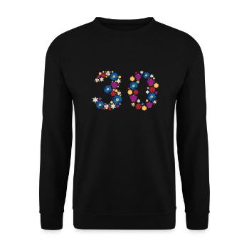 Fleurs 30 - Sweat-shirt Unisexe - noir - Devant - Alina (178cm) & Michal (187cm)