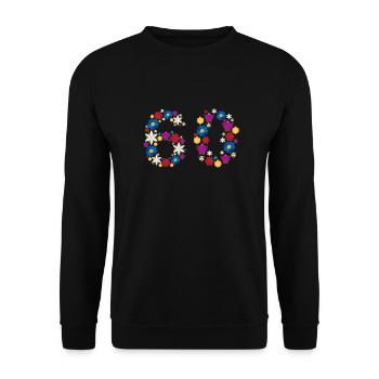 Flowers 60 - Unisex Sweatshirt - black - Front - Alina (178cm) & Michal (187cm)