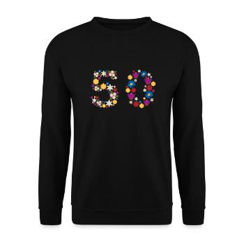 Fleurs 50 - Sweat-shirt Unisexe - noir - Devant - Alina (178cm) & Michal (187cm)