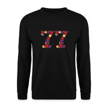 Fleurs 77 - Sweat-shirt Unisexe - noir - Devant - Alina (178cm) & Michal (187cm)