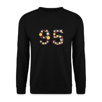Flowers 95 - Unisex Sweatshirt - black - Front - Alina (178cm) & Michal (187cm)
