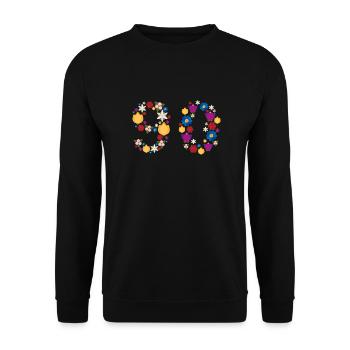 Flowers 90 - Unisex Pullover - Schwarz - Vorne - Alina (178cm) & Michal (187cm)