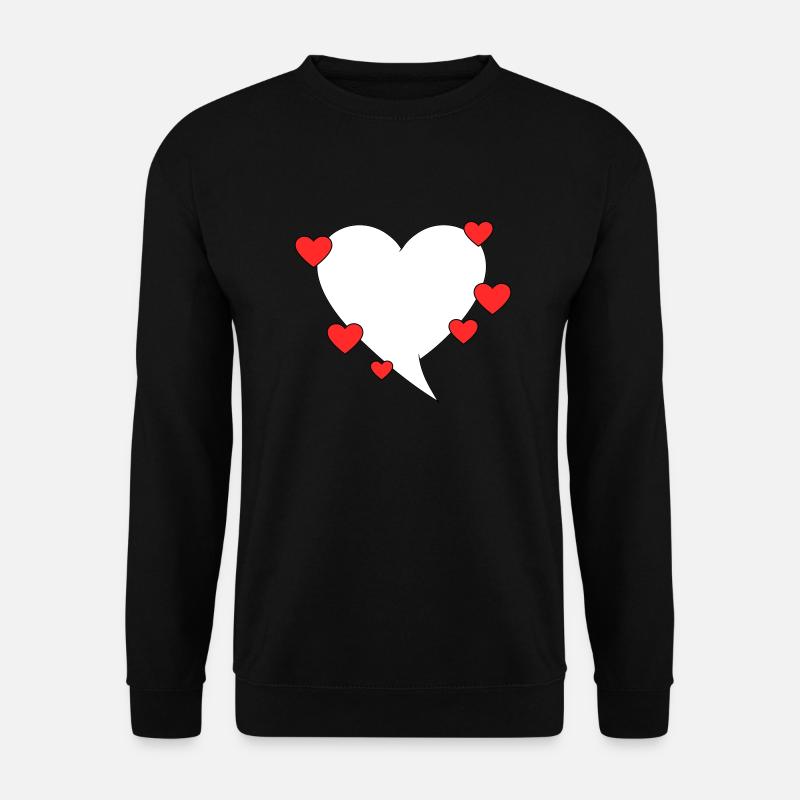 Speech bubble with hearts - Unisex Sweatshirt - black