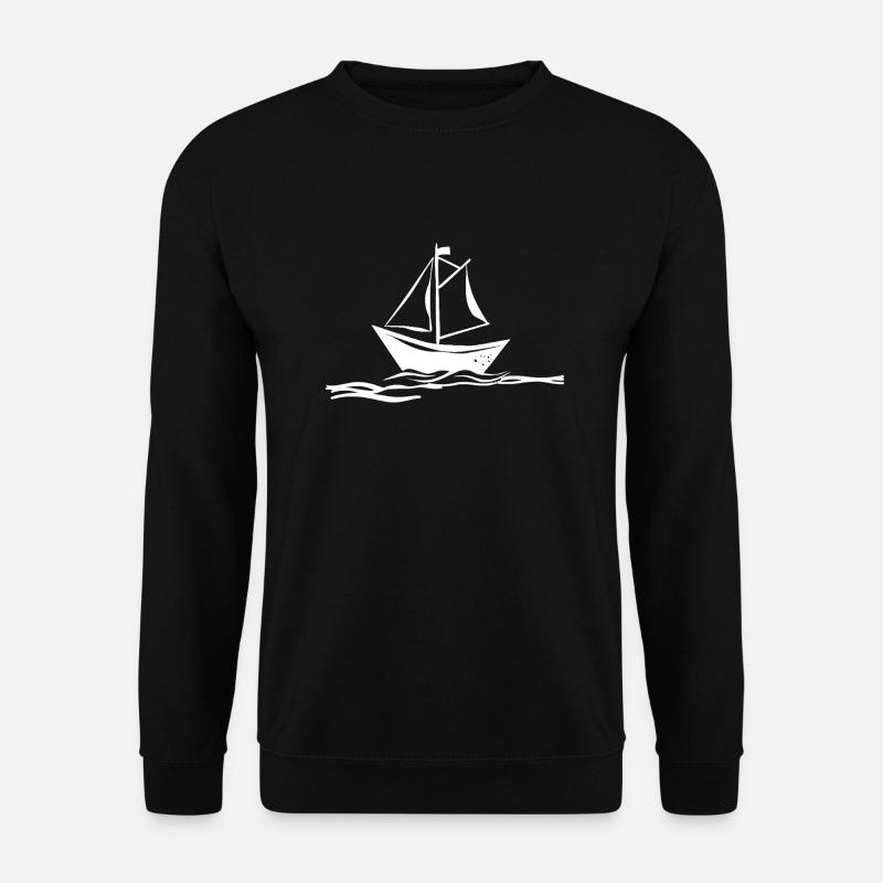 Segelschiff Illustration im Retro Stil - Unisex Pullover - Schwarz