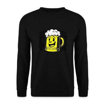 Bier Lustig Comic - Unisex Pullover - Schwarz - Vorne - Alina (178cm) & Michal (187cm)