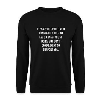 Méfiez-vous des personnes qui gardent constamment un œil sur - Sweat-shirt Unisexe - noir - Devant - Alina (178cm) & Michal (187cm)
