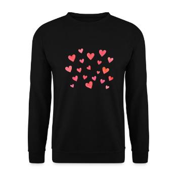 cœur - Sweat-shirt Unisexe - noir - Devant - Alina (178cm) & Michal (187cm)