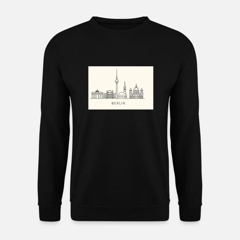 Berlin Skyline Minimalistisch - Unisex Pullover - Schwarz