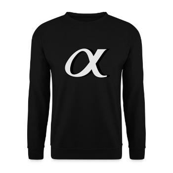 alpha - Unisex Pullover - Schwarz - Vorne - Alina (178cm) & Michal (187cm)