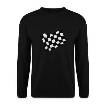 Racing-Zielflagge - Unisex Pullover - Schwarz - Vorne - Alina (178cm) & Michal (187cm)