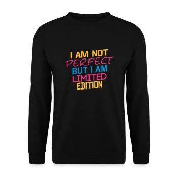 I am not perfect... (1a) - Unisex Pullover - Schwarz - Vorne - Alina (178cm) & Michal (187cm)