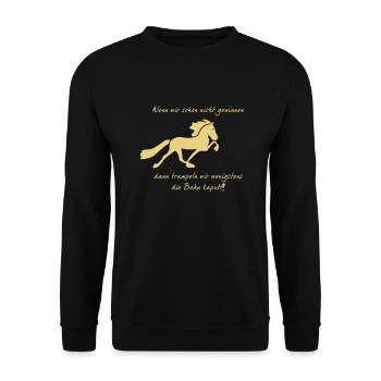 Trampel Pferd - Unisex Pullover - Schwarz - Vorne - Alina (178cm) & Michal (187cm)