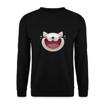CHAT HEUREUX - Sweat-shirt Unisexe - noir - Devant - Alina (178cm) & Michal (187cm)