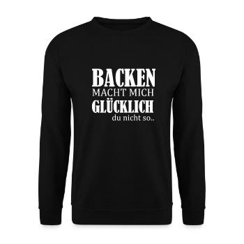 Backen - Unisex Pullover - Schwarz - Vorne - Alina (178cm) & Michal (187cm)