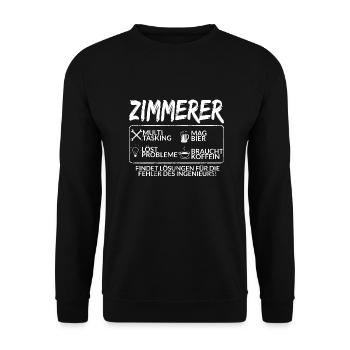 Der Zimmerer - Unisex Pullover - Schwarz - Vorne - Alina (178cm) & Michal (187cm)