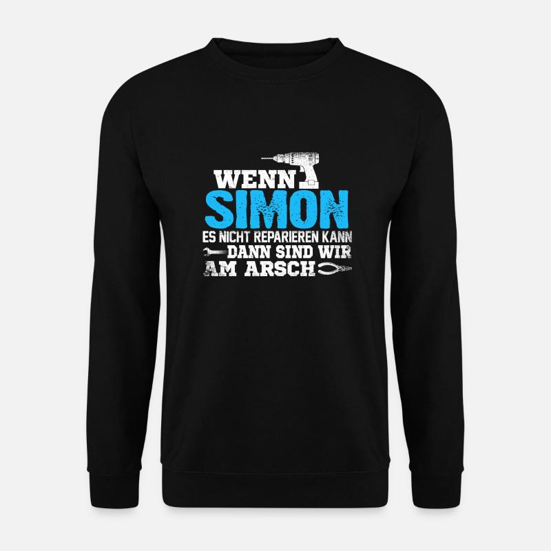 SIMON - kann es reparieren - Unisex Pullover - Schwarz