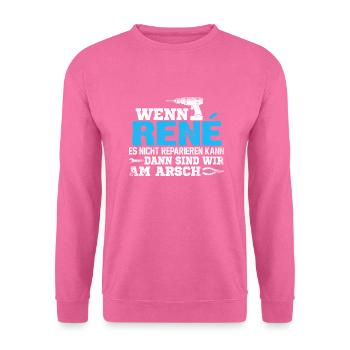 RENÉ - kann es reparieren - Unisex Pullover - Pink - Vorne