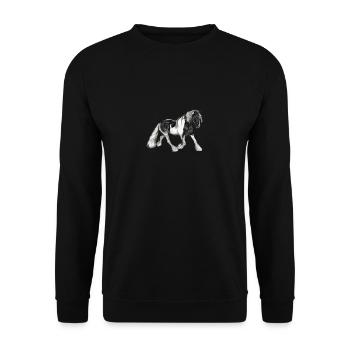 horse163 - Unisex Pullover - Schwarz - Vorne - Alina (178cm) & Michal (187cm)