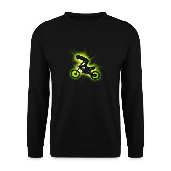 Motocross Bike laser_green - Unisex Pullover - Schwarz - Vorne - Alina (178cm) & Michal (187cm)