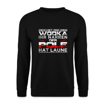 POLE - Unisex Pullover - Schwarz - Vorne - Alina (178cm) & Michal (187cm)