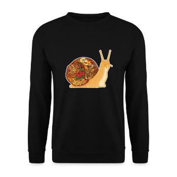 Snail Tattoo - white contour - Sweat-shirt Unisexe - noir - Devant - Alina (178cm) & Michal (187cm)