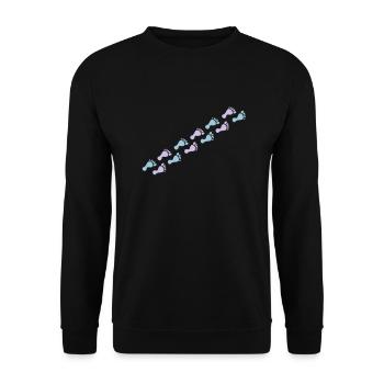 footprints - Unisex Sweatshirt - black - Front - Alina (178cm) & Michal (187cm)