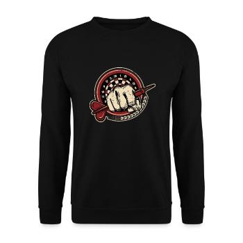 Dart Club 5 - Dart T-Shirts RAHMENLOS - Sport Club - Unisex Pullover - Schwarz - Vorne - Alina (178cm) & Michal (187cm)