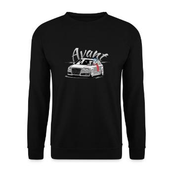RS4 B7 A4 low style skulldriver tuning car avant - Unisex Sweatshirt - black - Front - Alina (178cm) & Michal (187cm)