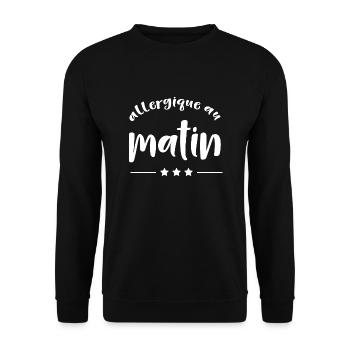 Allergique matin cadeau - Sweat-shirt Unisexe - noir - Devant - Alina (178cm) & Michal (187cm)