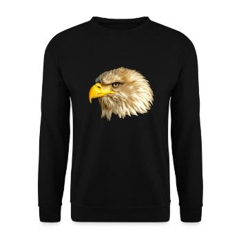 Adler Weißkopfseeadler Seeadler Wappentier USA - Unisex Pullover - Schwarz - Vorne - Alina (178cm) & Michal (187cm)
