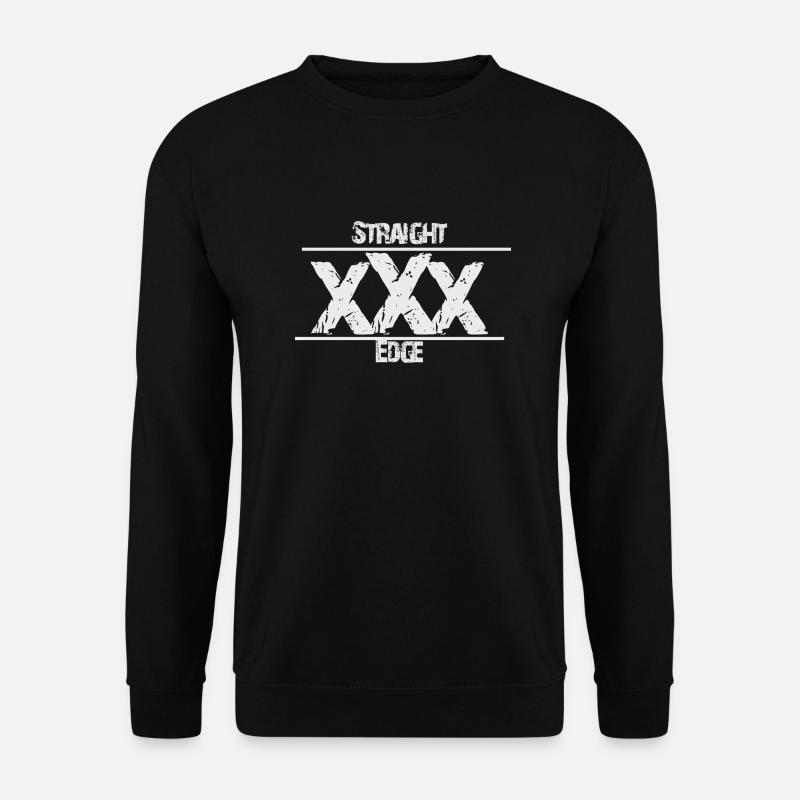 Straight Edge Weiss - Unisex Pullover - Schwarz