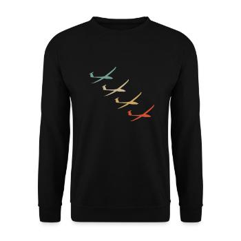 Retro vintage style glider glider - Unisex Sweatshirt - black - Front - Alina (178cm) & Michal (187cm)